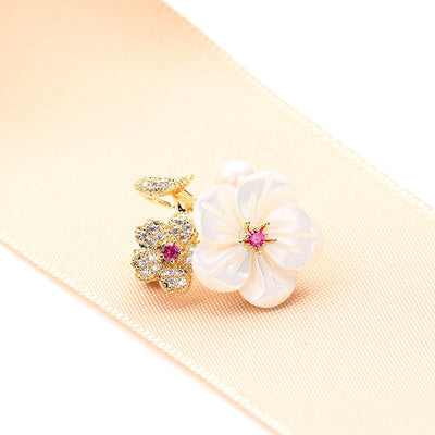 Plum Blossom Natural Fritillaria Brooch