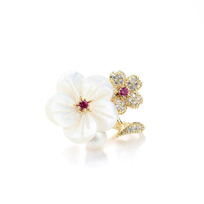 Plum Blossom Natural Fritillaria Brooch