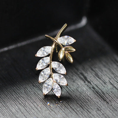 Double leaf branch brooch