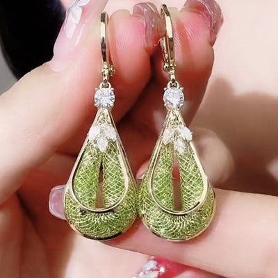 Mesh Hollow Water Drop Earrings