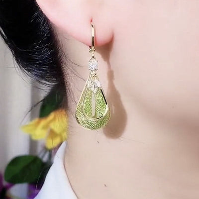Mesh Hollow Water Drop Earrings