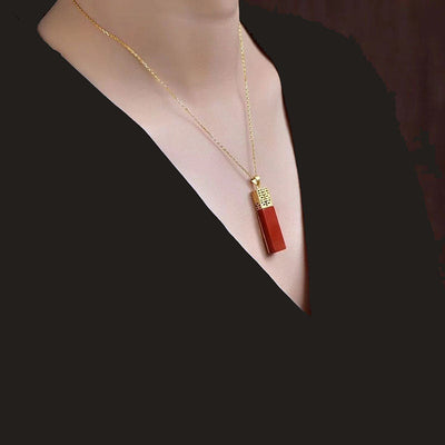 Double Happiness•S925 Sterling Silver Emerald Jade Stone Necklace