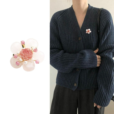 Pale pink jade flower corsage