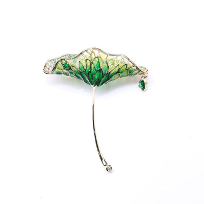 Fresh green lotus leaf brooch