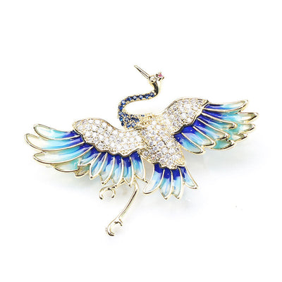 Elegant Crane Brooch