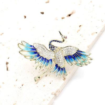 Elegant Crane Brooch