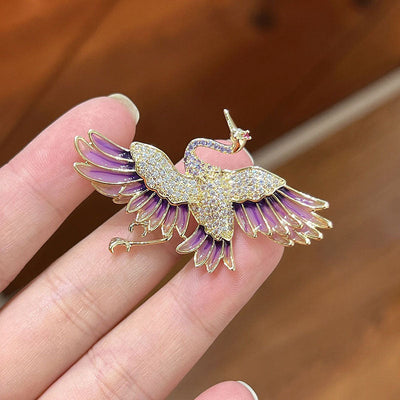 Elegant Crane Brooch