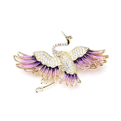 Elegant Crane Brooch