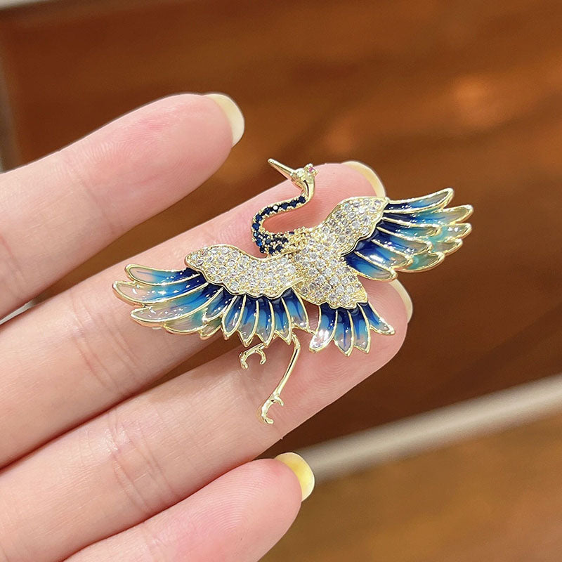 Elegant Crane Brooch