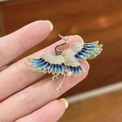 Elegant Crane Brooch