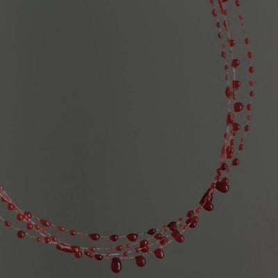 Blood Red Minimalist Necklace Bracelet