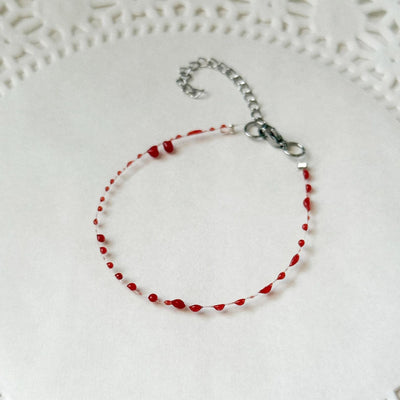 Blood Red Minimalist Necklace Bracelet