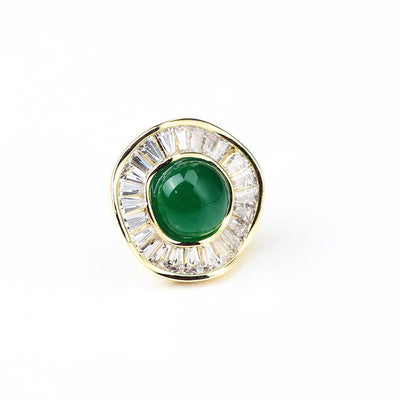 Green wavy edge small collar pin