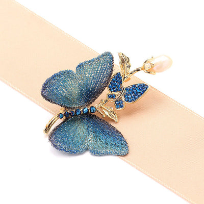 Butterfly natural freshwater pearl brooch