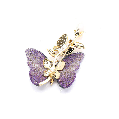 Butterfly natural freshwater pearl brooch