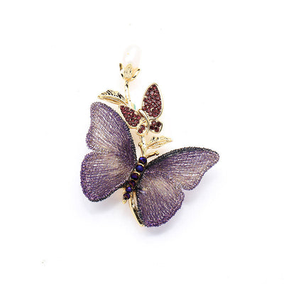 Butterfly natural freshwater pearl brooch