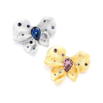 Butterfly natural crystal brooch