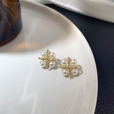 Four Natural Freshwater Pearl Earrings