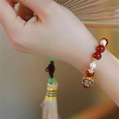 Love and Hope•Natural Red Agate Bracelet