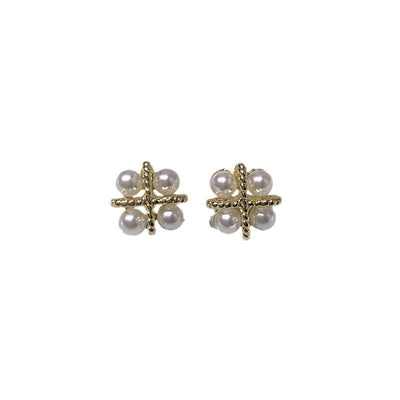 Four Natural Freshwater Pearl Earrings