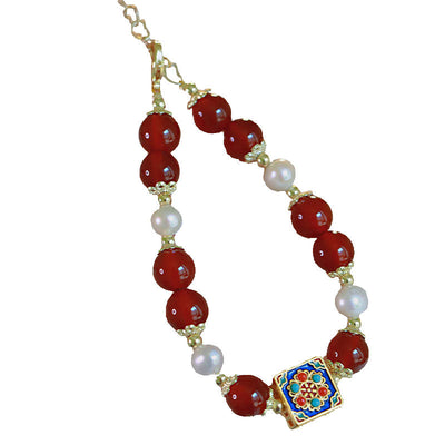 Love and Hope•Natural Red Agate Bracelet