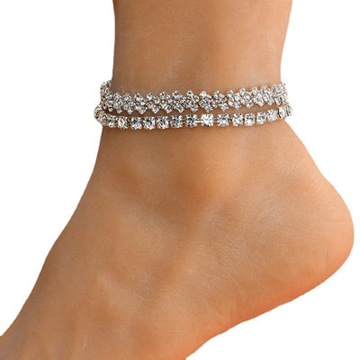 Stacked Rhinestone Anklet