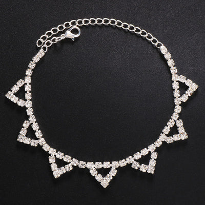 Triangle Rhinestone Anklet