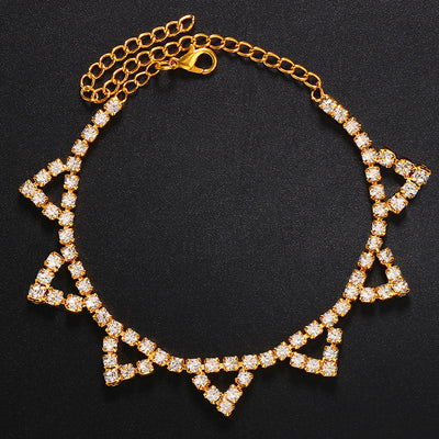 Triangle Rhinestone Anklet