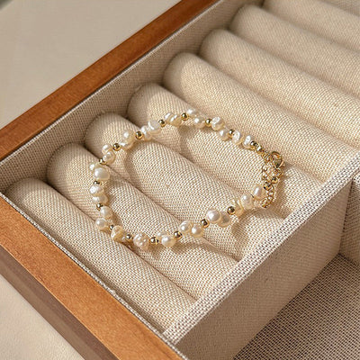 Baroque Braided Natural Freshwater Pearl Bracelet