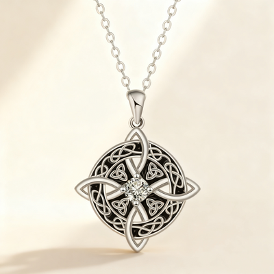 Celtic Knot Diamond Pendant Necklace