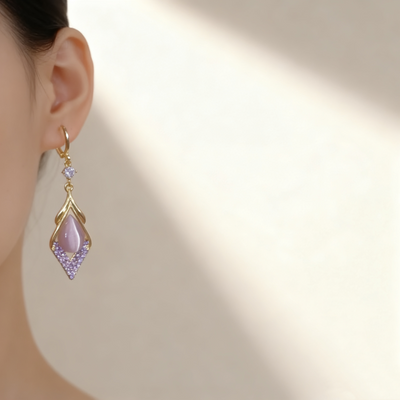 Amethyst Rhombus Earrings