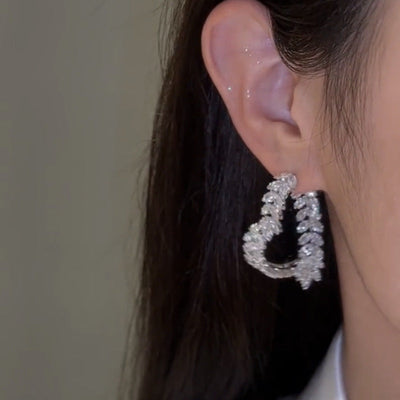 Earrings with full diamonds