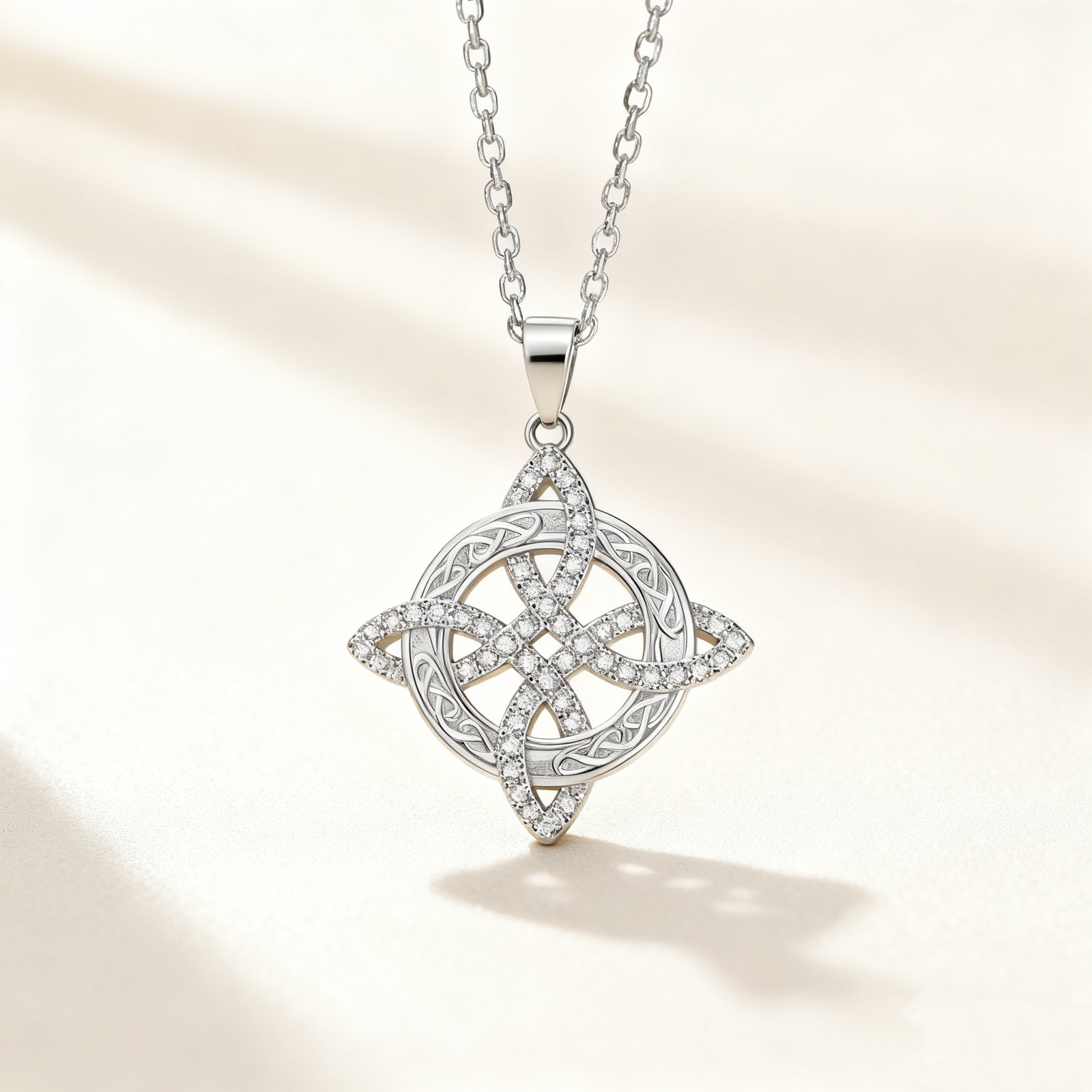 Celtic Knot Diamond Pendant Necklace