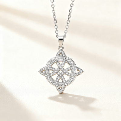Celtic Knot Diamond Pendant Necklace