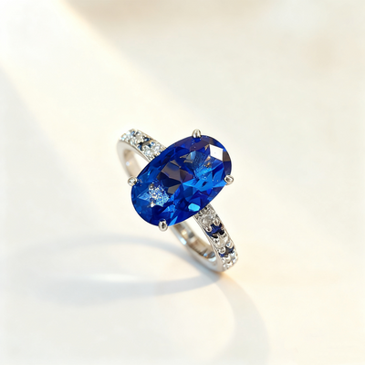 Ruby & Sapphire Pavé Ring Set
