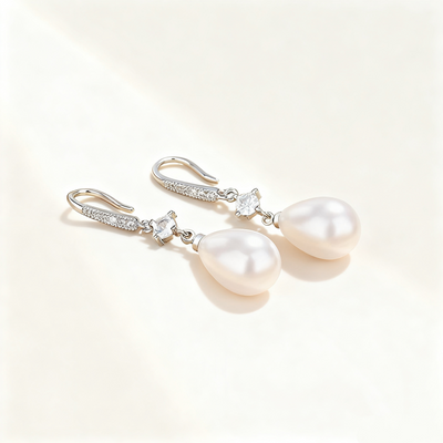Pavé Pearl Earrings