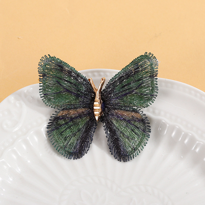 Gradient embroidered butterfly brooch