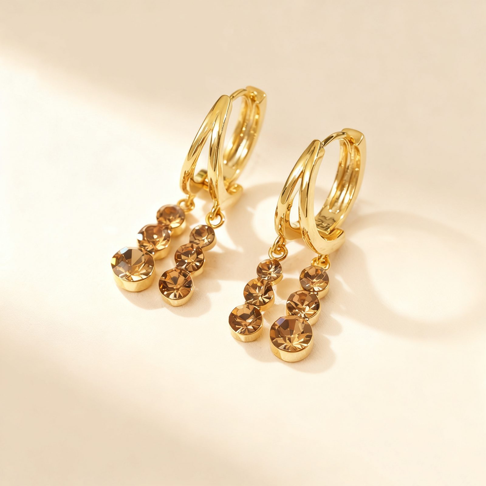 Brown Diamond Tassel Earrings