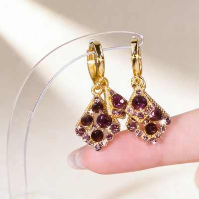 Double-Layer Amethyst Earrings