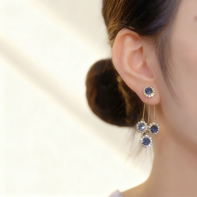 Flower clusters Tassel Earrings