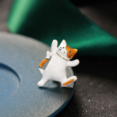 Cute kitten brooch