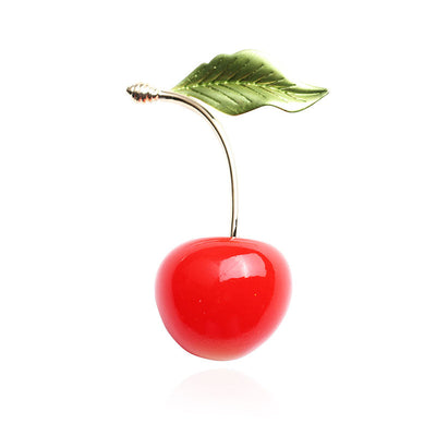 Cherry natural agate brooch