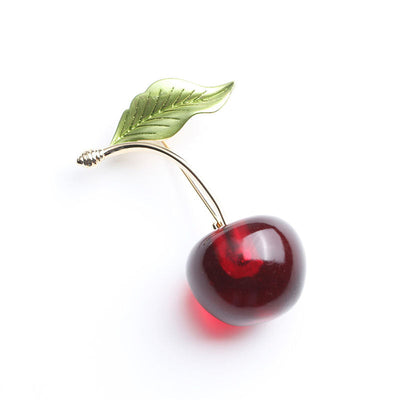 Cherry natural agate brooch