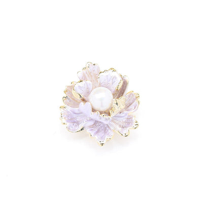 Multi-layered Peony Natural Freshwater Pearl Brooch