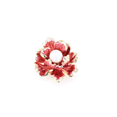 Multi-layered Peony Natural Freshwater Pearl Brooch