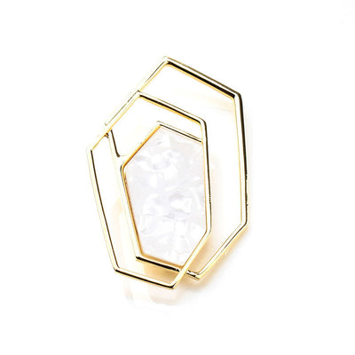 Double hexagonal brooch