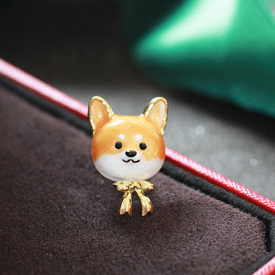 Yellow Shiba Inu Brooch