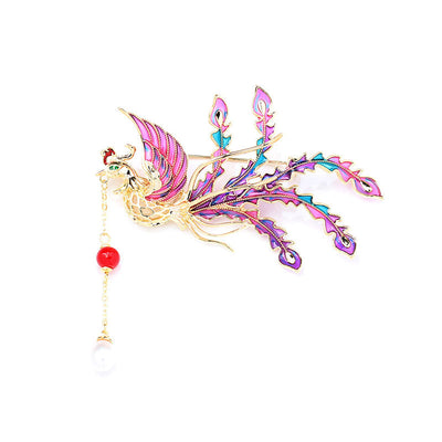 Colorful Phoenix Natural Freshwater Pearl Brooch