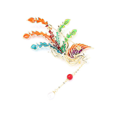 Colorful Phoenix Natural Freshwater Pearl Brooch