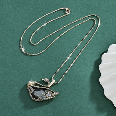 Swan Natural Crystal Necklace